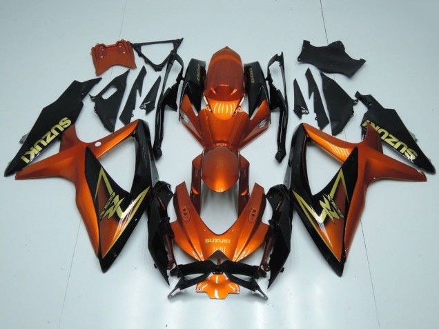 2008-2010 Orange Gold Black Suzuki GSXR 600 / GSXR 750 Motorcycle Fairings UK