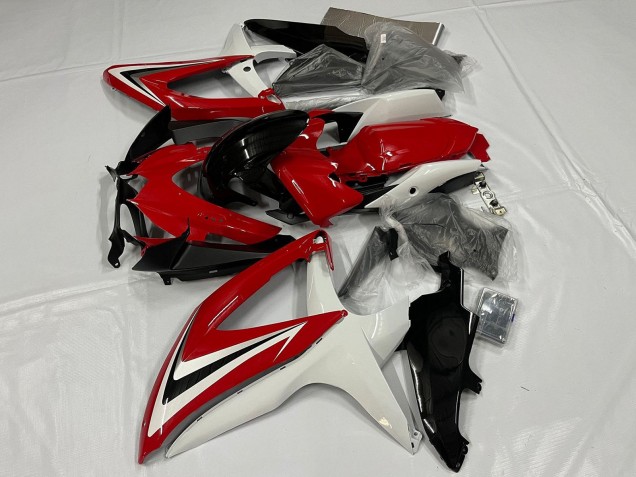 2008-2010 White Red Glossy Black Suzuki GSXR 600 / GSXR 750 Motorcycle Fairing UK