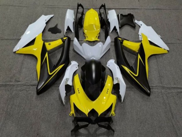 2008-2010 White Yellow Grey Black Suzuki GSXR 600 / GSXR 750 Motorcycle Fairings UK
