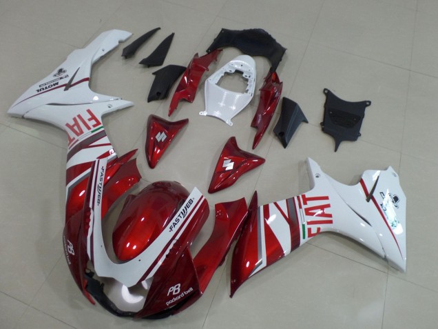 2011-2024 Candy Red White Fiat Suzuki GSXR 600 / GSXR 750 Motorcycle Fairings UK