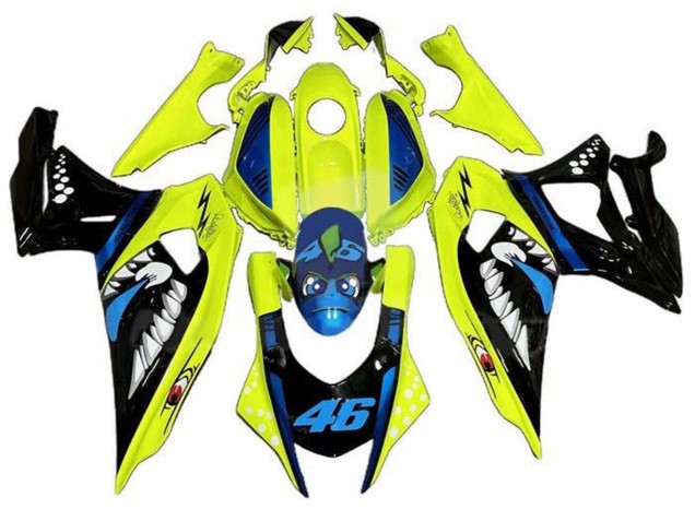 2021-2024 Yellow Black Shark Yamaha YZF R7 Motorcycle Fairings UK