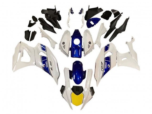 2021-2024 White Yellow Blue Stripe Yamaha YZF R7 Motorcycle Fairings UK
