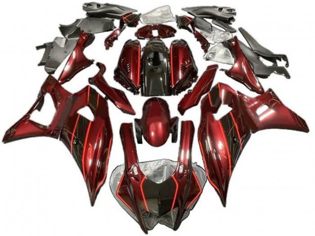 2021-2024 Dark Red Black Yamaha YZF R7 Motorcycle Fairings UK