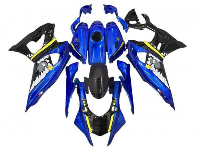 2021-2024 Blue Black Yellow Shark Yamaha YZF R7 Motorcycle Fairings UK