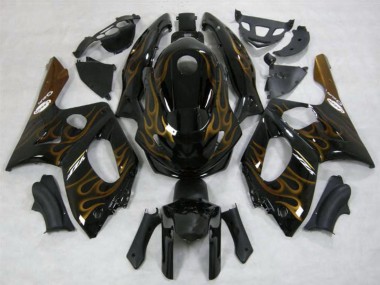 Buy 1996-2007 Black Dark Gold Flame Yamaha YZF600R Thundercat Motorcycle Fairings UK