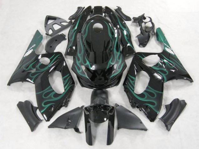 1996-2007 Black Green Flame Yamaha YZF600R Thundercat Motorcycle Fairings UK