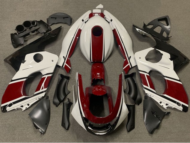 1996-2007 White Dark Red Yamaha YZF600R Thundercat Motorcycle Fairings UK