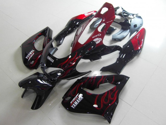 1997-2007 Black White Red Flame Yamaha YZF 1000R Thunderace Motorcycle Fairings UK