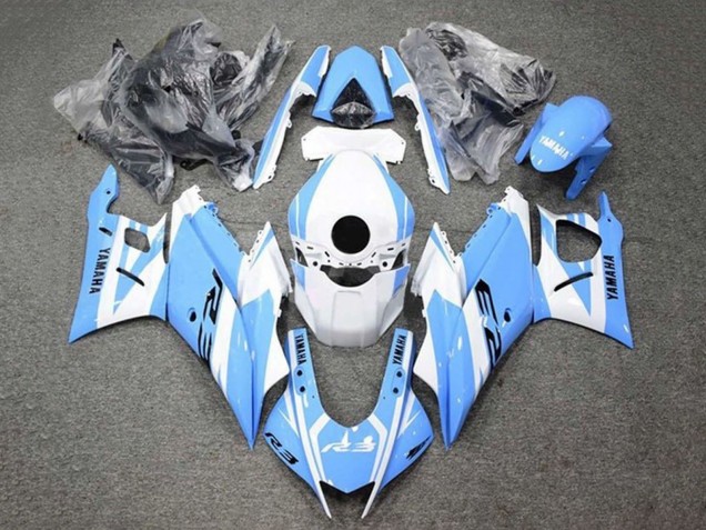 2019-2021 White Light Blue Yamaha YZF R3/R25 Motorcycle Fairings UK