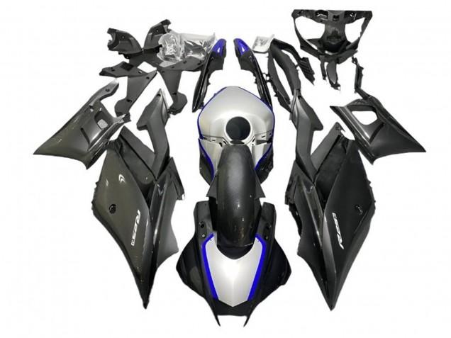 2022-2024 Silver Blue Black Carbon Fiber Style Yamaha YZF R3/R25 Motorcycle Fairings UK