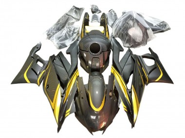 Buy 2022-2024 Gold Black Carbon Fiber Style Yamaha YZF R3/R25 Motorcycle Fairings UK