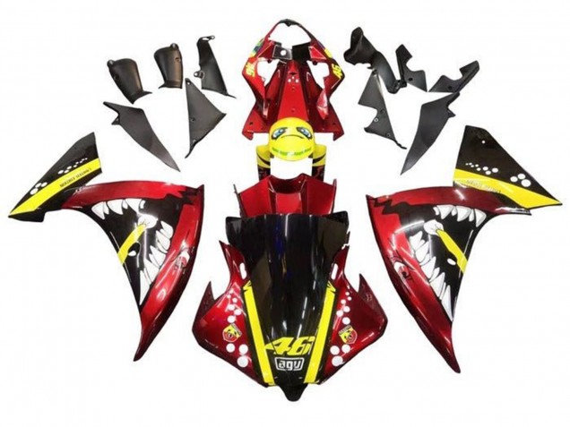 2009-2011 Red Yellow Black Shark Yamaha YZF 1000 R1 Motorcycle Fairings UK