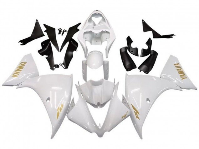 2009-2011 White Gold Decal Yamaha YZF 1000 R1 Motorcycle Fairings UK