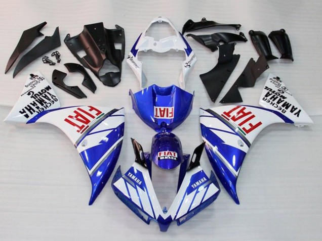 2009-2011 White Blue Red Fiat Yamaha YZF 1000 R1 Motorcycle Fairings UK