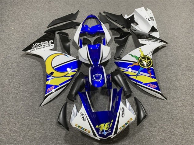 2009-2011 White Blue Yellow Black Sun Moon Yamaha YZF 1000 R1 Motorcycle Fairings UK