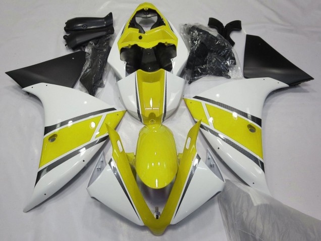 2009-2011 White Yellow Matte Black Yamaha YZF 1000 R1 Motorcycle Fairings UK