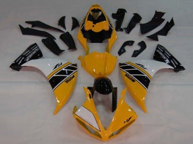 Buy 2009-2011 Yellow White Black Stripe Yamaha YZF 1000 R1 Motorcycle Fairing UK