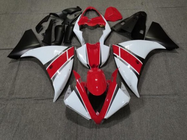 2012-2014 Red White Matte Black Yamaha YZF 1000 R1 Motorcycle Fairings UK