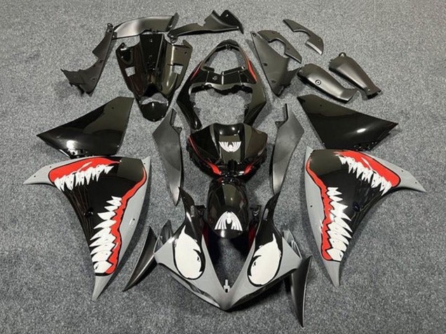 2012-2014 Glossy Black White Red Shark Yamaha YZF 1000 R1 Motorcycle Fairings UK