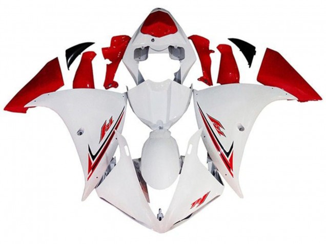 2012-2014 White Red Yamaha YZF 1000 R1 Motorcycle Fairings UK