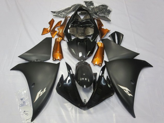 2012-2014 Glossy Black Matte Black Orange Yamaha YZF 1000 R1 Motorcycle Fairings UK