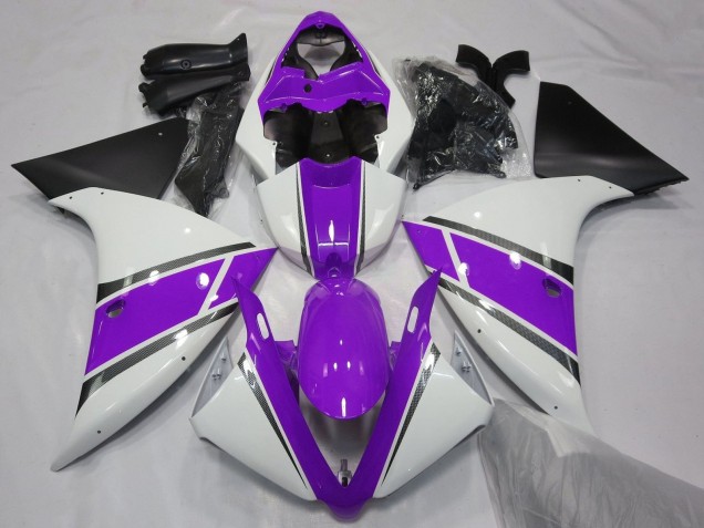 2012-2014 White Purple Matte Black Yamaha YZF 1000 R1 Motorcycle Fairings UK