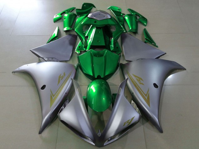 2012-2014 Matte Silver Green Yamaha YZF 1000 R1 Motorcycle Fairings UK