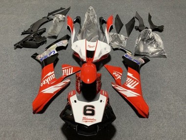Buy 2015-2019 White Red Black Milwaukee Yamaha YZF 1000 R1 Motorcycle Fairings UK