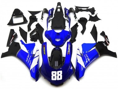 Buy 2015-2019 Blue White Glossy Black Akropovic Yamaha YZF 1000 R1 Motorcycle Fairings UK