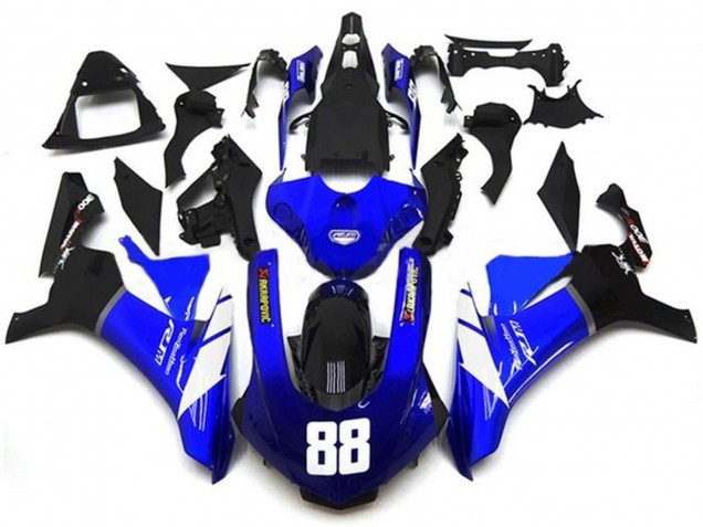 2015-2019 Blue White Glossy Black Akropovic Yamaha YZF 1000 R1 Motorcycle Fairings UK