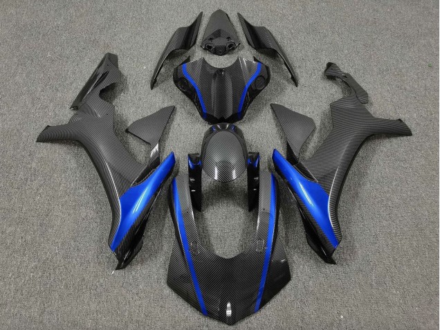 2015-2019 Faux Carbon Fiber Blue Yamaha YZF 1000 R1 Motorcycle Fairings UK