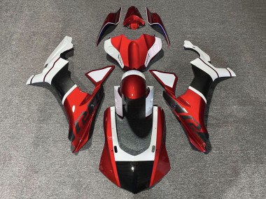 Buy 2015-2019 White Red Faux Carbon Fiber Yamaha YZF 1000 R1 Motorcycle Fairings UK
