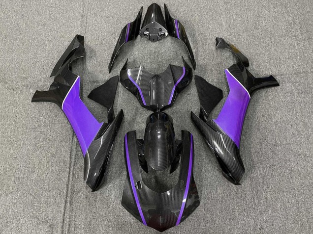 2015-2019 Faux Carbon Fiber Purple Yamaha YZF 1000 R1 Motorcycle Fairing UK