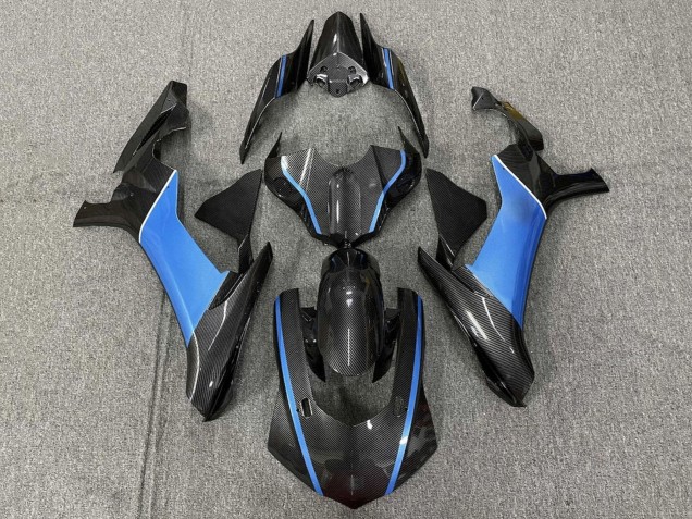 2015-2019 Faux Carbon Fiber Light Blue Yamaha YZF 1000 R1 Motorcycle Fairings UK