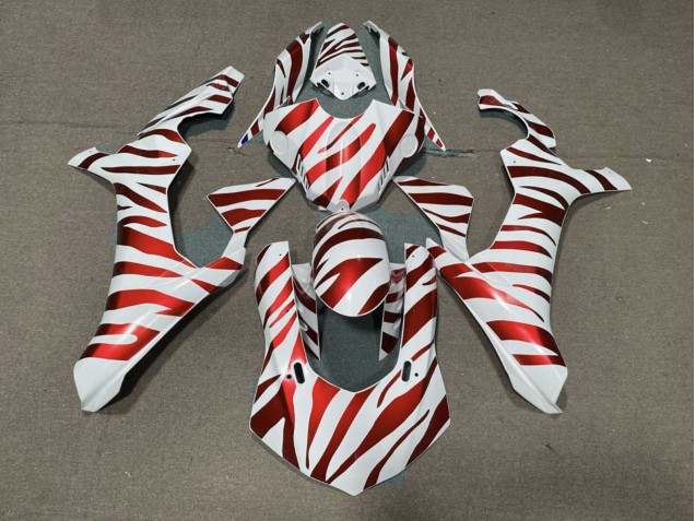 2015-2019 White Red Zebra Yamaha YZF 1000 R1 Motorcycle Fairings UK