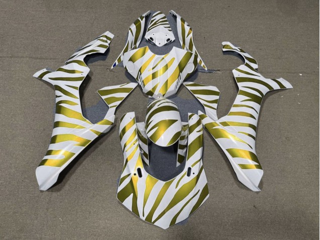 2015-2019 White Gold Zebra Yamaha YZF 1000 R1 Motorcycle Fairings UK