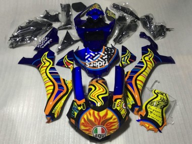 Buy 2015-2019 Blue Yellow Orange Tribal Sun Yamaha YZF 1000 R1 Motorcycle Fairings UK