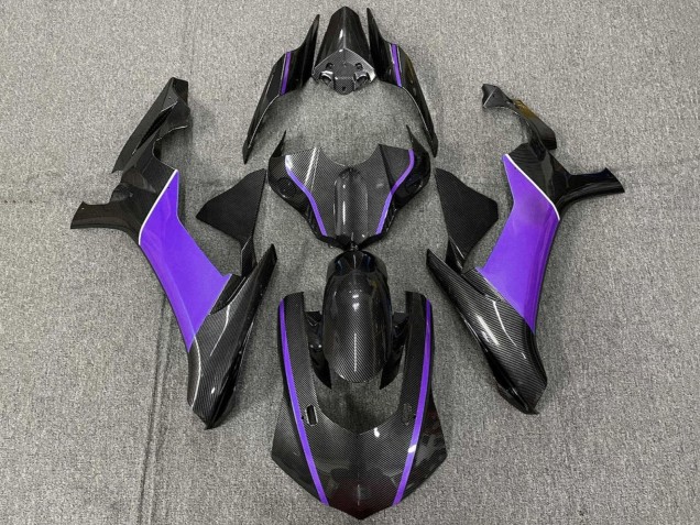 2020-2025 Faux Carbon Fiber Purple Yamaha YZF 1000 R1 Motorcycle Fairings UK