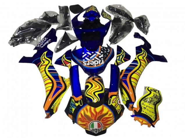 2020-2025 Blue Yellow Orange Tribal Sun Yamaha YZF 1000 R1 Motorcycle Fairings UK