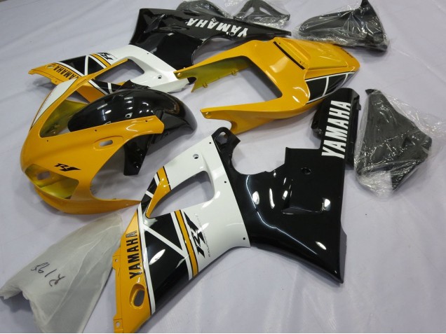1998-1999 Yellow White Glossy Black Yamaha YZF 1000 R1 Motorcycle Fairings UK