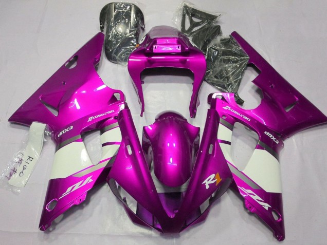 2000-2001 Raspberry White Silver Yamaha YZF 1000 R1 Motorcycle Fairings UK