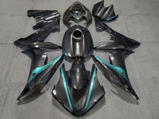 2004-2006 Carbon Fiber Style Teal Green Yamaha YZF 1000 R1 Motorcycle Fairings UK