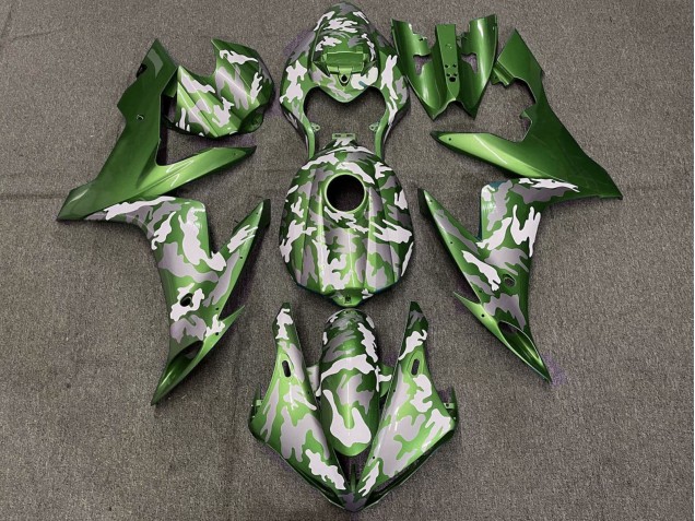 2004-2006 Green White Grey Camouflage Yamaha YZF 1000 R1 Motorcycle Fairings UK
