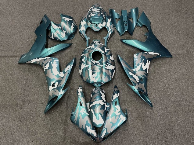 2004-2006 Teal Green White Grey Camouflage Yamaha YZF 1000 R1 Motorcycle Fairings UK