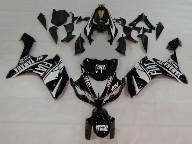 2007-2008 White Black Fiat Yamaha YZF 1000 R1 Motorcycle Fairings UK