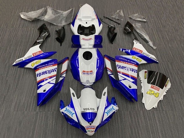 2007-2008 White Blue Red Volvo Fimer Sterilgarda Yamaha YZF 1000 R1 Motorcycle Fairings UK