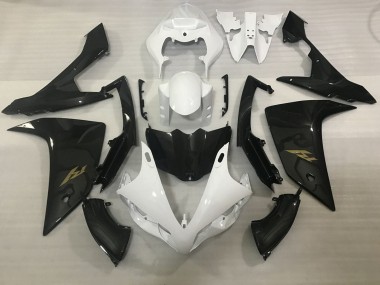 Buy 2007-2008 White Faux Carbon Fiber Gold Decal Yamaha YZF 1000 R1 Motorcycle Fairings UK