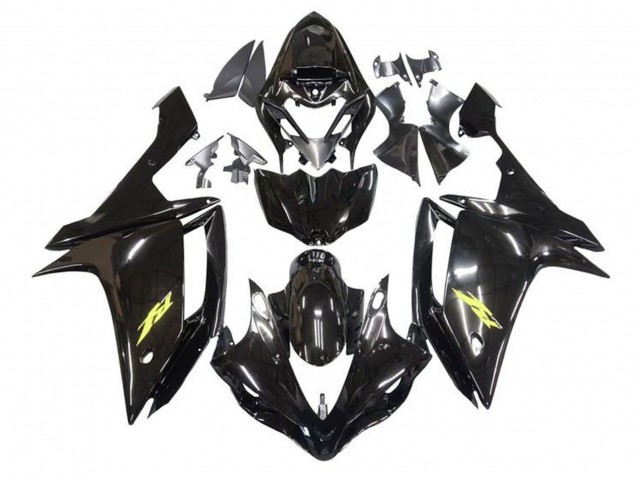 2007-2008 Glossy Black Gold Decal Yamaha YZF 1000 R1 Motorcycle Fairings UK
