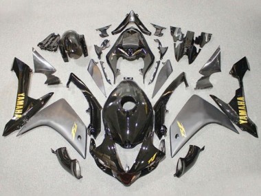 Buy 2007-2008 Grey Glossy Black Gold Decal Yamaha YZF 1000 R1 Motorcycle Fairings UK