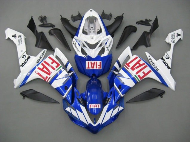 2007-2008 White Blue Red Fiat Yamaha YZF 1000 R1 Motorcycle Fairings UK
